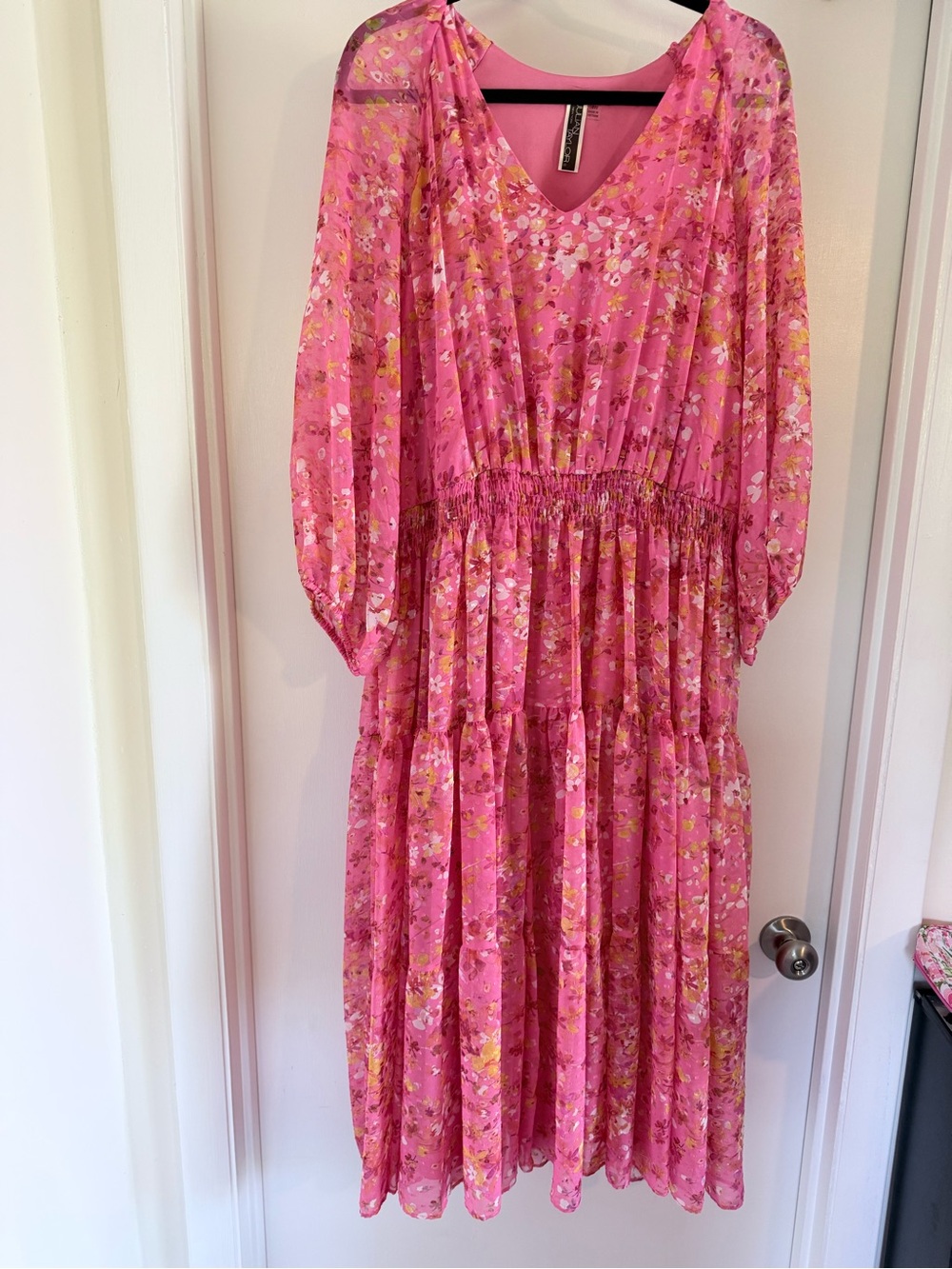 NWOT Julian Taylor Coral Pink Floral Dress